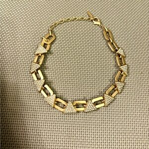 Elegant Gold Necklace with Crystal Accents